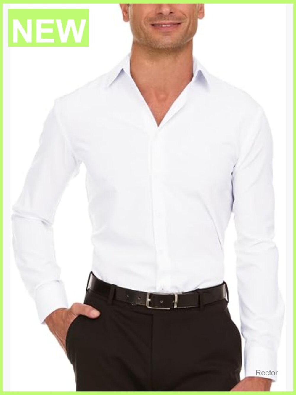 Men's Slim Fit Wrinkle Resistant Button Down Dress Shirt 4-Way Stretch